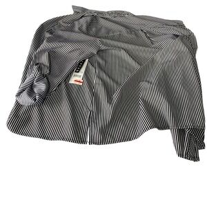 Elementz‎ Women's Black White Striped Open Front Blazer Jacket Size XL Stretch
